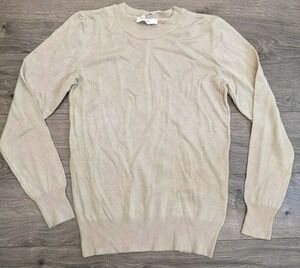 NWT Bolongaro Trevor Knit Blouse Size XS Women's Tan Long Sleeve
